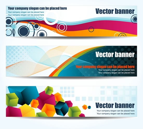 corporate banner templates modern colorful dynamic horizontal design