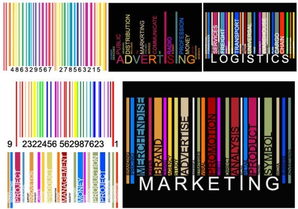 colorful barcode graphics vector