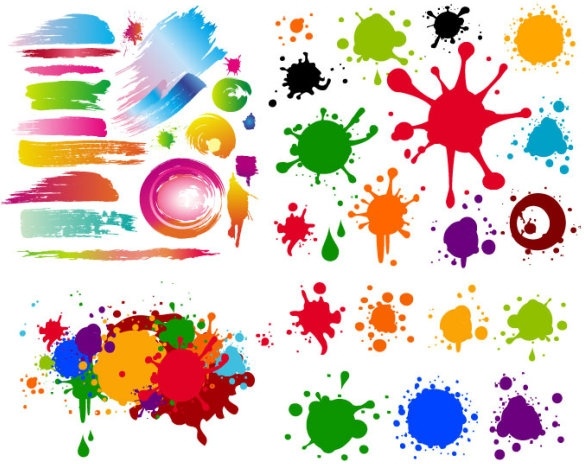 colorful black mark on the ink vector