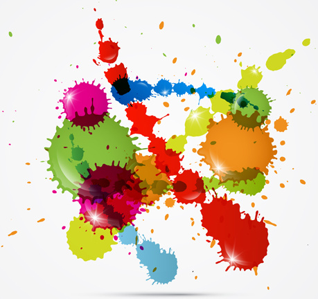 colorful blot spatter vector design set