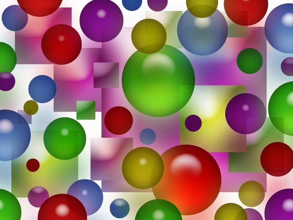 colorful bubbles squares background