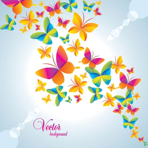 colorful butterfly background vector 2