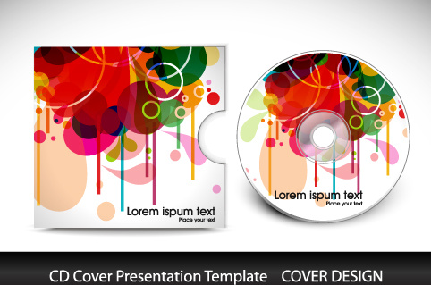 colorful cd cover presentation elements vector set