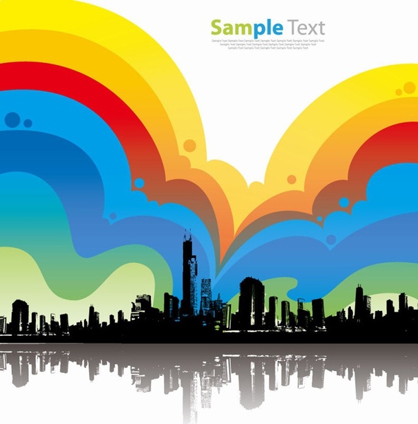 Colorful City Background Vector Illustration