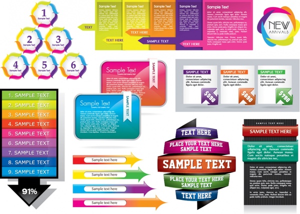 infographic design elements modern colorful shapes decor