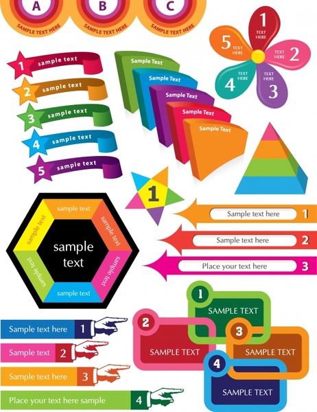 infographic design elements templates colorful modern shapes sketch