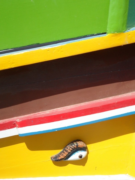 colorful detail wooden boat