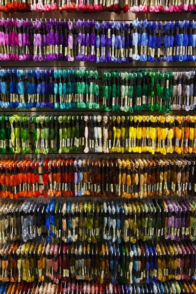 colorful embroidery threads