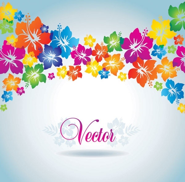 colorful flowers vector background