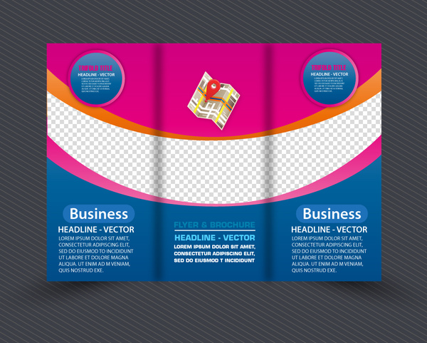 colorful flyer template design with curved line style