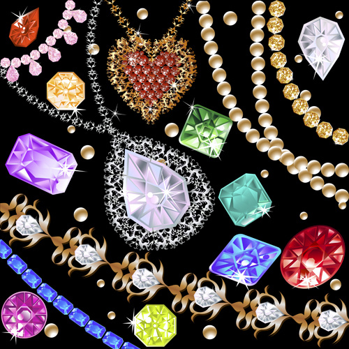 colorful gems design vector