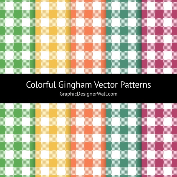 colorful gingham vector patterns