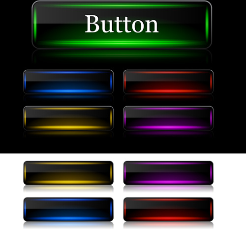 colorful glass button web vector