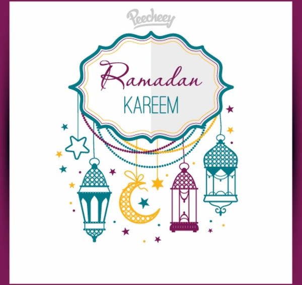 colorful greeting card for ramadan holiday