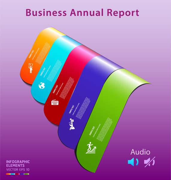 colorful infographic vector of business annual report 