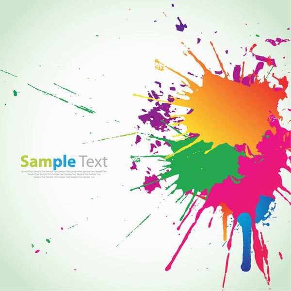 Colorful Ink Splashes Background Vector Graphic