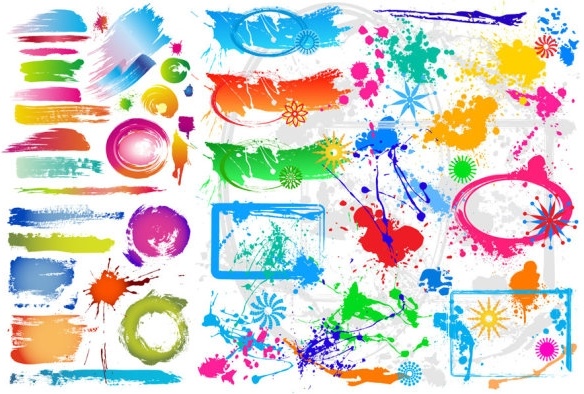 colorful ink vector