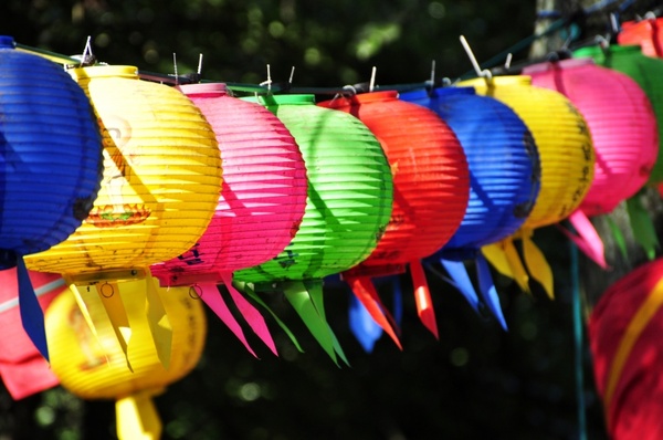 colorful lampion red