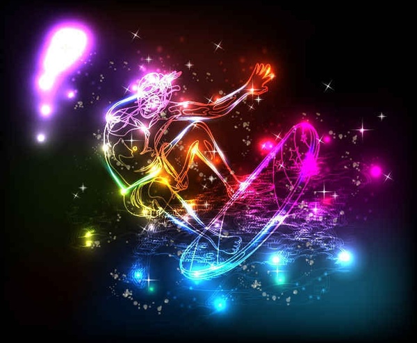 Colorful lights vector background