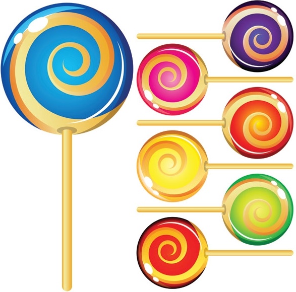 colorful lollipop vector
