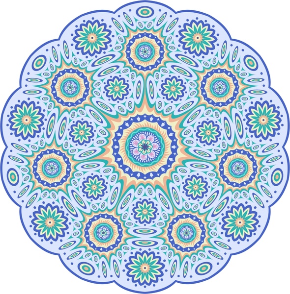 colorful mandala pattern circle vector illustration