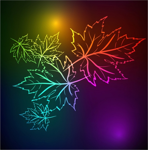 colorful maple leaf background vector illustration