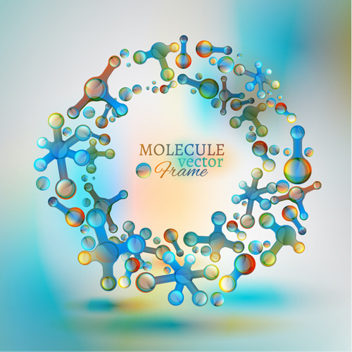 colorful molecule frame vector