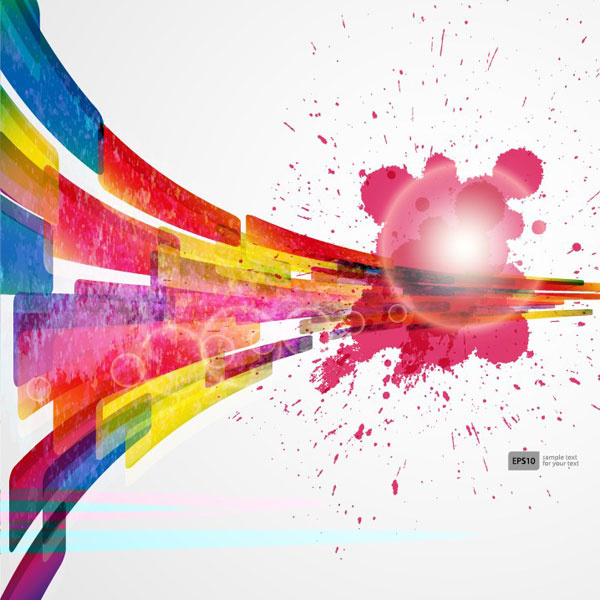 colorful object splash backgrounds vector