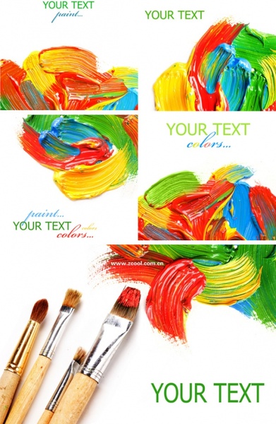 colorful paint and brush hd picture 5p