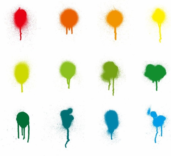 Colorful Paint Splash Vector Set