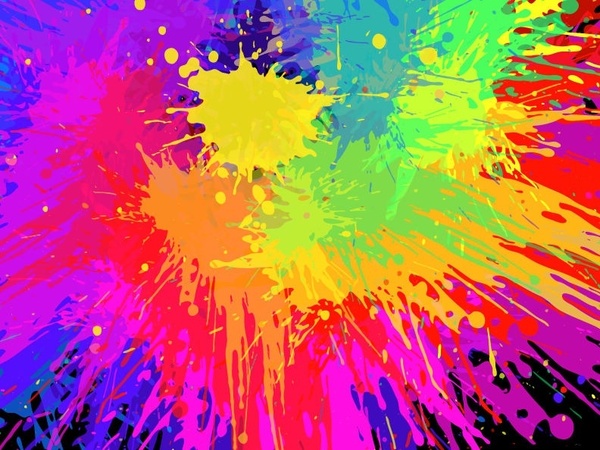 Colorful Paint Splats Vector Background