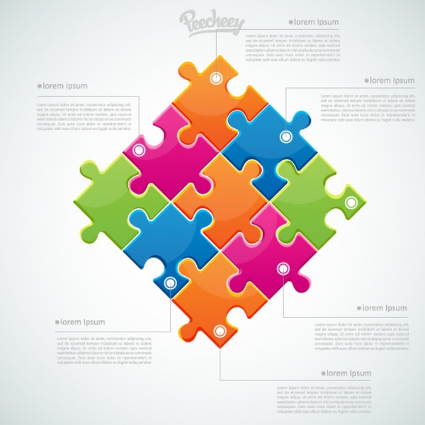 colorful puzzle business concept