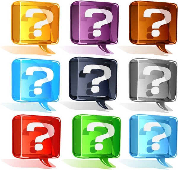 Colorful Question Mark Vector Set