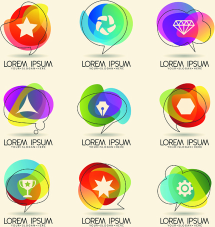 colorful shape logos design vector