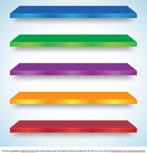 colorful shelf vectors