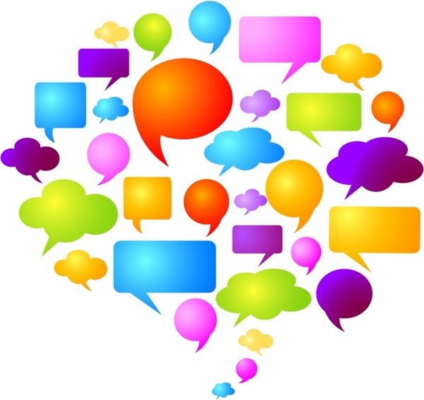 Colorful speech bubbles and dialog balloons