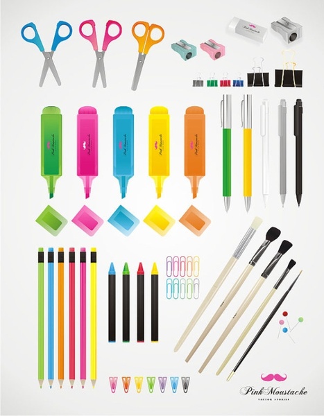colorful stationery vector
