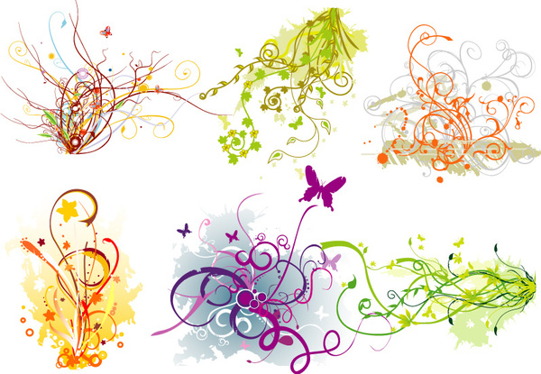 colorful swirls vector art graphics