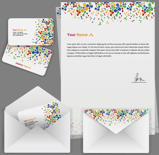 corporate identity templates colorful modern abstract spots decor