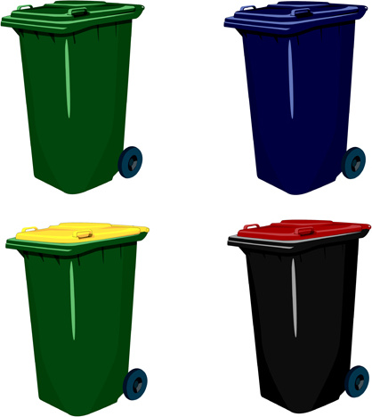 colorful trash can vector