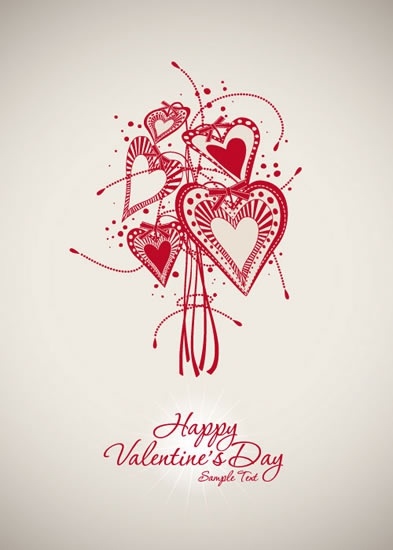 colorful valentine39s day heartshaped paper cut vector 