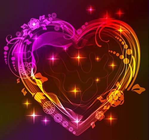colorful valentine heart vector
