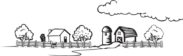 Coloring Book Farm Landscape clip art