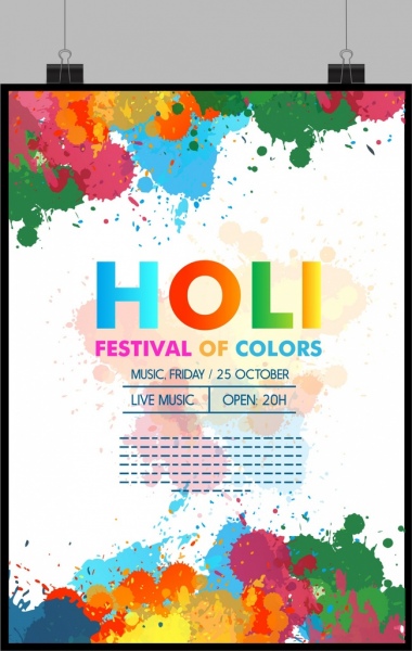 colors festival poster colorful grunge design