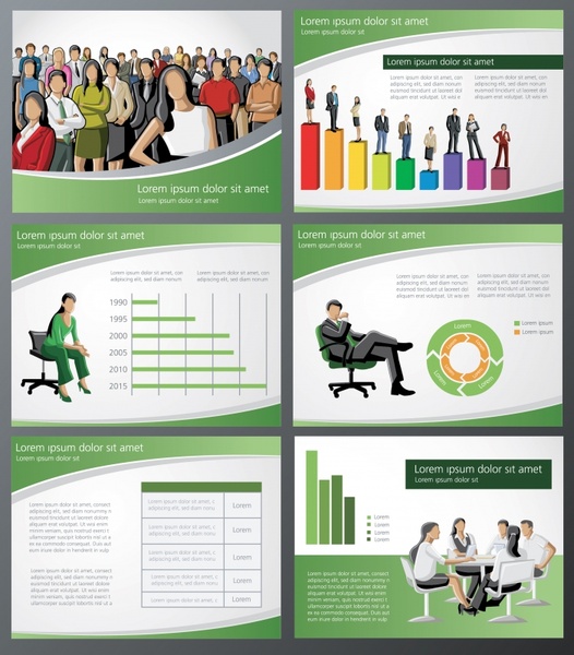 business presentation templates bright colorful modern finance elements