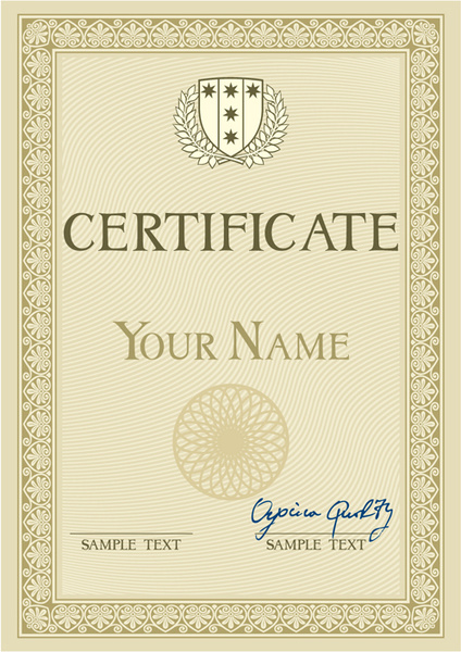 commonly certificate cover vector template 