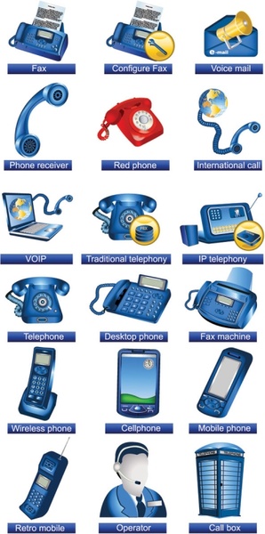 communication facilities icons vector