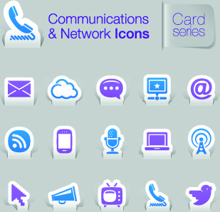 communications and network icons vector