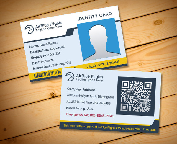 employee id card template cdr free download