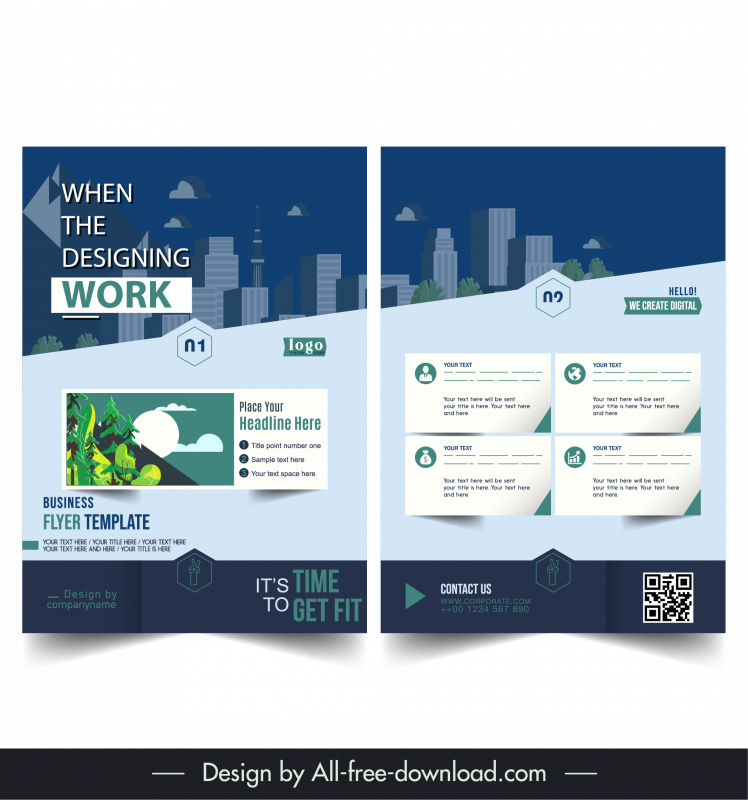 company flyer template modern contrast layout